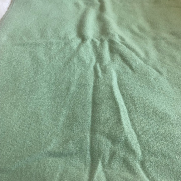 Vintage green 100% wool blanket was satin trim 60 x 80 twin size - Picture 5 of 8